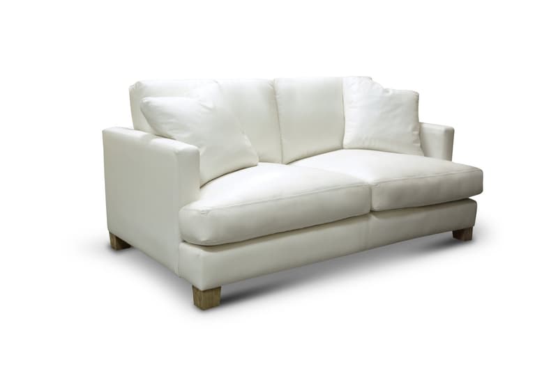 Galaxy 100% Top Grain Leather Modern Loveseat Sofa