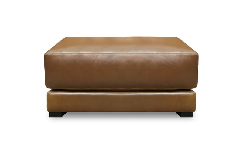 Raffa 100% Top Grain Leather Contemporary Ottoman Footstool