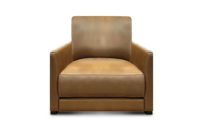 Raffa 100% Top Grain Leather Contemporary Club Armchair