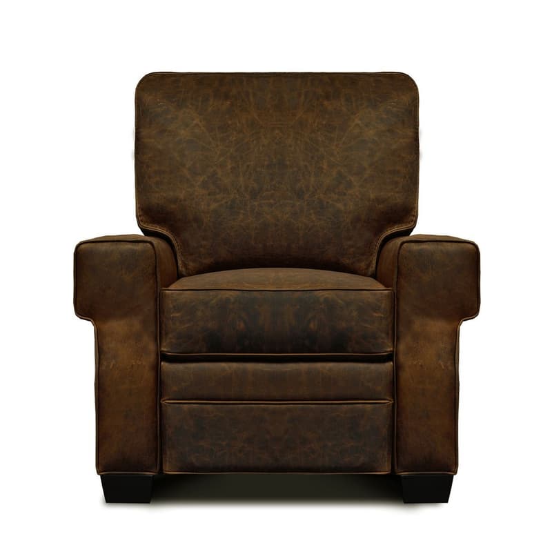 Cordova 100% Top Grain Leather Mid-century Manual Recliner