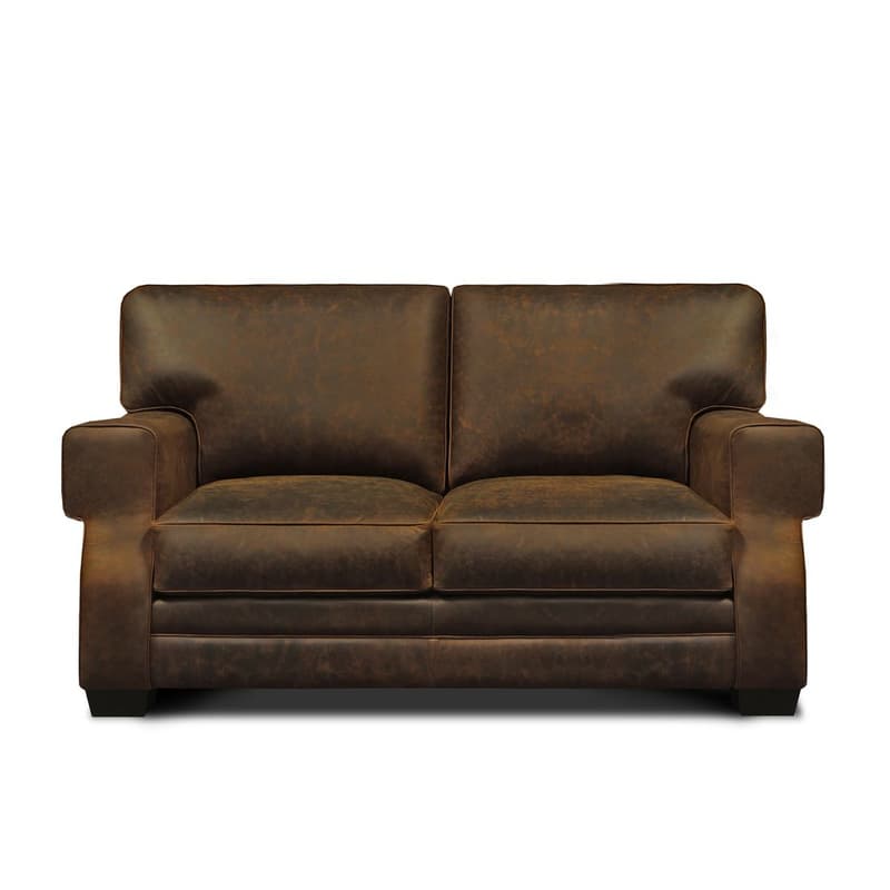 Cordova 100% Top Grain Leather Mid-century Loveseat