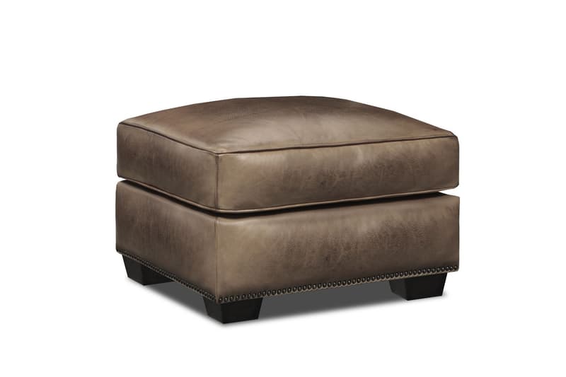 Valencia 100% Top Grain Hand Antiqued Leather Traditional Ottoman